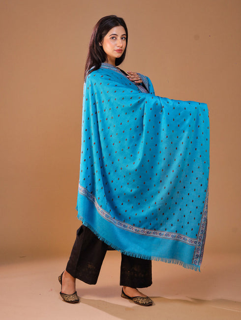 Women's Aari Embroidery Wool Shawl